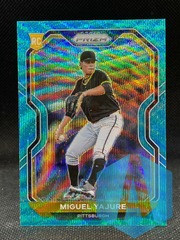 2021 Panini Prizm Teal Wave Prizm Tier II RC #165 Miguel Yajure